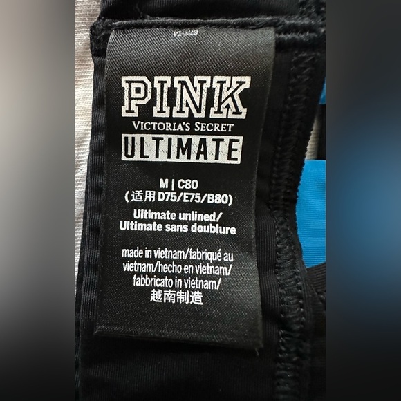 PINK Victoria’s Secret: Ultimate Unlined Sports Bra- Size Medium - Picture 3 of 8